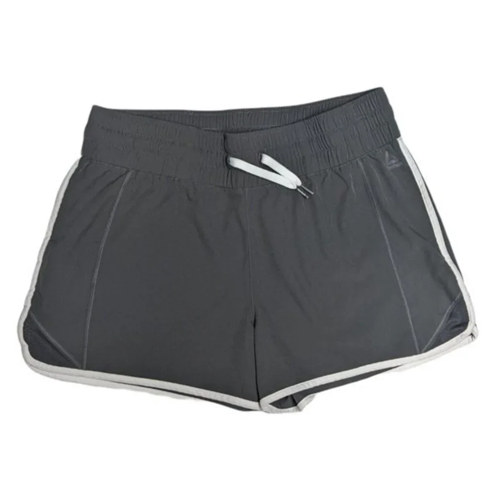 Reebok Athletic Shorts Women XXL Elastic Waist Zip Pocket Running Gray XX-Large